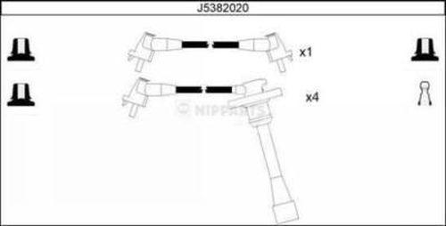 Nipparts J5382020 - Комплект проводов зажигания autosila-amz.com