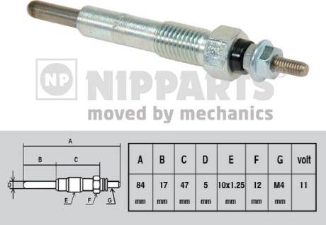 Nipparts J5719009 - Свеча накаливания autosila-amz.com