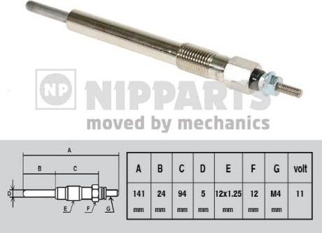 Nipparts J5719002 - Свеча накаливания autosila-amz.com