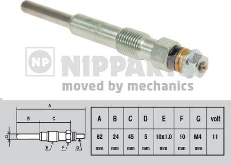 Nipparts J5714000 - Свеча накаливания autosila-amz.com