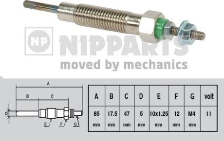 Nipparts J5715004 - Свеча накаливания autosila-amz.com