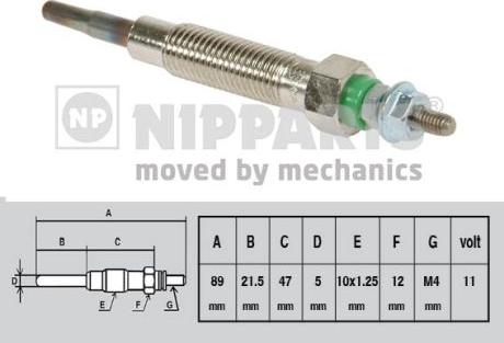 Nipparts J5715005 - Свеча накаливания autosila-amz.com