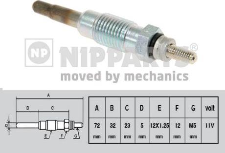 Nipparts J5710400 - Свеча накаливания autosila-amz.com