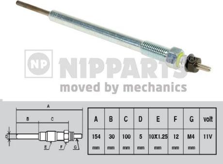 Nipparts J5710302 - Свеча накаливания autosila-amz.com