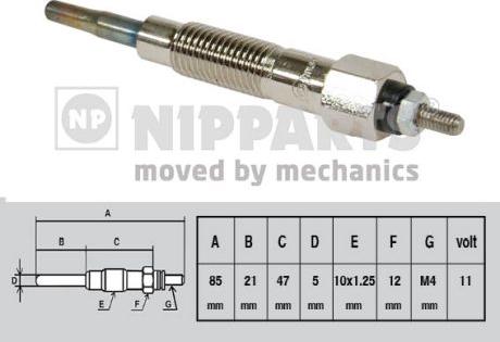 Nipparts J5711025 - Свеча накаливания autosila-amz.com