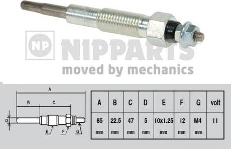 Nipparts J5713008 - Свеча накаливания autosila-amz.com