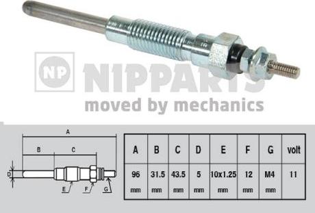 Nipparts J5712001 - Свеча накаливания autosila-amz.com