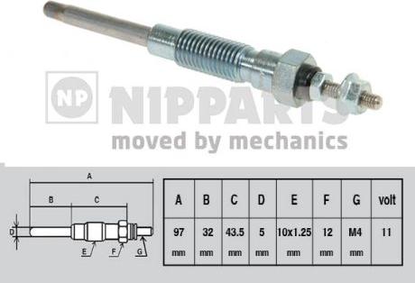 Nipparts J5712014 - Свеча накаливания autosila-amz.com