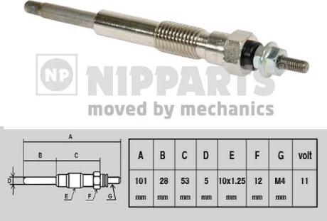 Nipparts J5712016 - Свеча накаливания autosila-amz.com