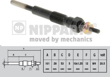 Nipparts J5712010 - Свеча накаливания autosila-amz.com