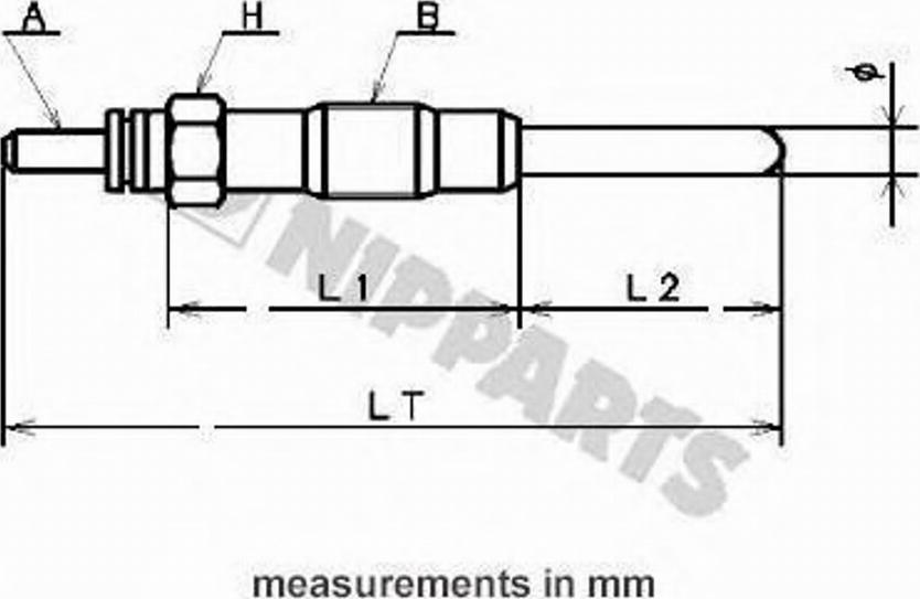 Nipparts J5712017 - Свеча накала NIPPARTS J5712017 TOYOTA autosila-amz.com