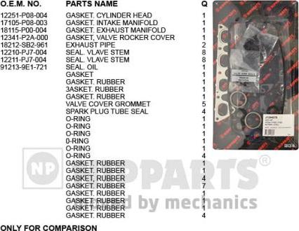 Nipparts J1244076 - Комплект прокладок, головка цилиндра autosila-amz.com