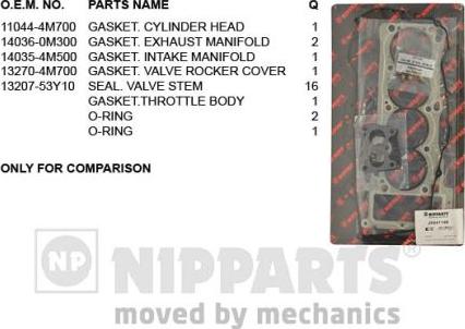Nipparts J1241148 - Комплект прокладок, головка цилиндра autosila-amz.com