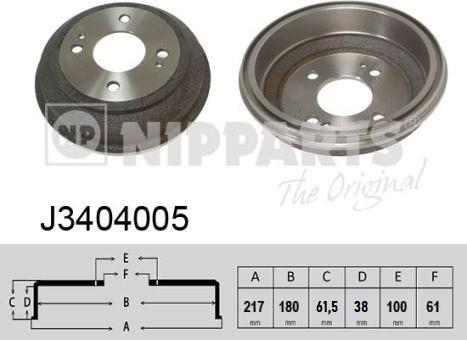 Nipparts J3404005 - Тормозной барабан autosila-amz.com