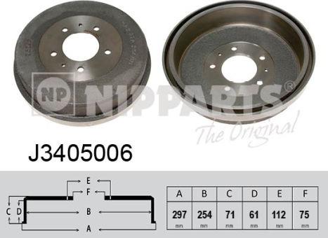 Nipparts J3405006 - Тормозной барабан autosila-amz.com