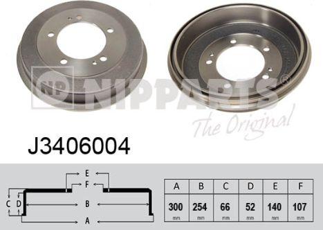 Nipparts J3406004 - Тормозной барабан autosila-amz.com