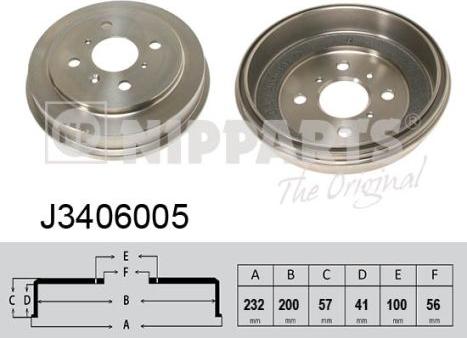 Nipparts J3406005 - Тормозной барабан autosila-amz.com