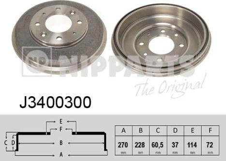 Nipparts J3400300 - Тормозной барабан autosila-amz.com