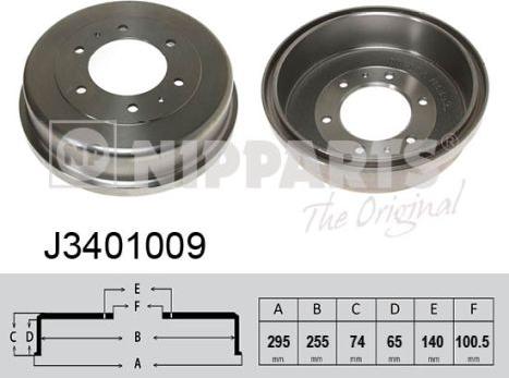 Nipparts J3401009 - Тормозной барабан autosila-amz.com