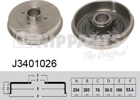 Nipparts J3401026 - Тормозной барабан autosila-amz.com