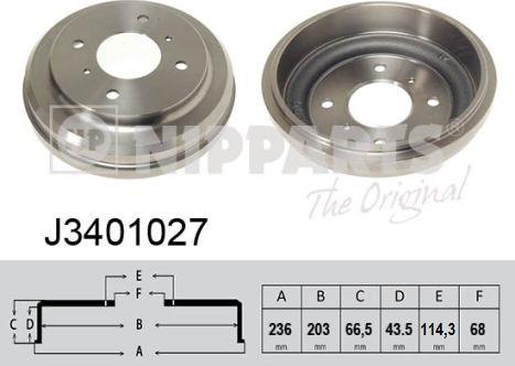 Nipparts J3401027 - Тормозной барабан autosila-amz.com