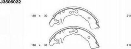 Nipparts J3506022 - Комплект тормозных колодок, барабанные autosila-amz.com