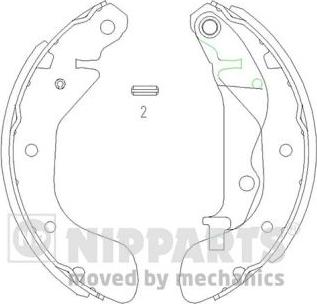 Nipparts J3500907 - Колодки тормозные CHEVROLET Aveo (03-08) задние барабанные (4шт.) NIPPARTS autosila-amz.com