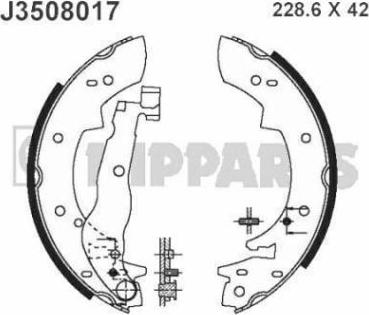 Nipparts J3508017 - Комплект тормозных колодок, барабанные autosila-amz.com