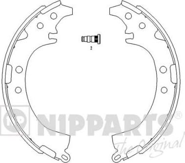 Nipparts J3502050 - Комплект тормозных колодок, барабанные autosila-amz.com