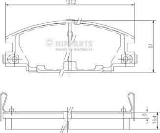 Nipparts J3609004 - Тормозные колодки, дисковые, комплект autosila-amz.com