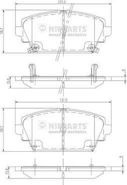 Nipparts J3604047 - Тормозные колодки, дисковые, комплект autosila-amz.com