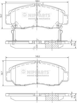 Nipparts J3604051 - Тормозные колодки, дисковые, комплект autosila-amz.com