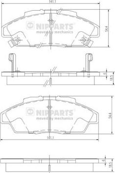 Nipparts J3604052 - Тормозные колодки, дисковые, комплект autosila-amz.com
