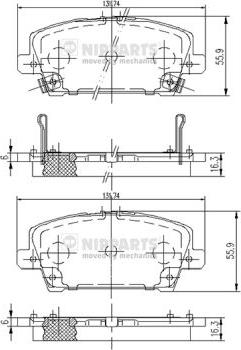 Nipparts J3604065 - Тормозные колодки, дисковые, комплект autosila-amz.com