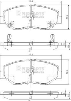 Nipparts J3604061 - Тормозные колодки, дисковые, комплект autosila-amz.com