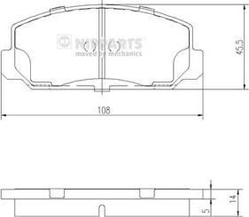 Nipparts J3604006 - Тормозные колодки, дисковые, комплект autosila-amz.com