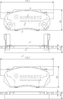 Nipparts J3604019 - Тормозные колодки, дисковые, комплект autosila-amz.com