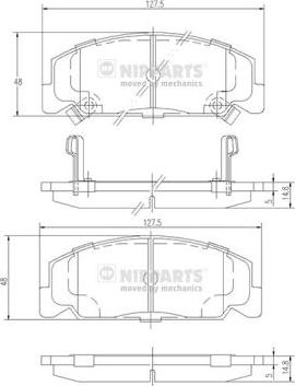 Nipparts J3604027 - Тормозные колодки, дисковые, комплект autosila-amz.com