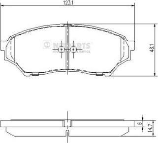 Nipparts J3605040 - Тормозные колодки, дисковые, комплект autosila-amz.com