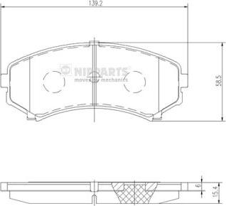 Nipparts J3605039 - Тормозные колодки, дисковые, комплект autosila-amz.com