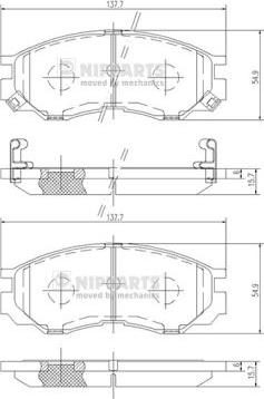 Nipparts J3605035 - Тормозные колодки, дисковые, комплект autosila-amz.com