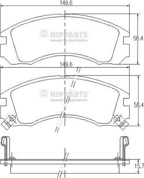 Nipparts J3605031 - Тормозные колодки, дисковые, комплект autosila-amz.com