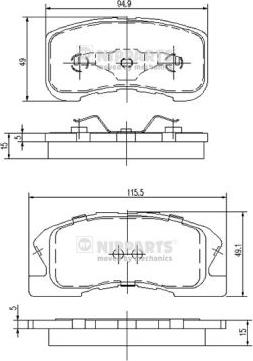 Nipparts J3606019 - Тормозные колодки, дисковые, комплект autosila-amz.com