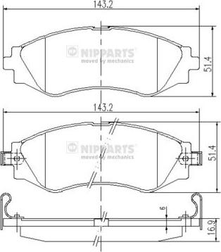 Nipparts J3600902 - Тормозные колодки, дисковые, комплект autosila-amz.com