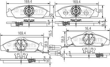 Nipparts J3600400 - Тормозные колодки, дисковые, комплект autosila-amz.com