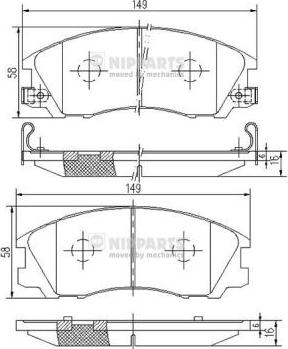 Nipparts J3600534 - Тормозные колодки, дисковые, комплект autosila-amz.com