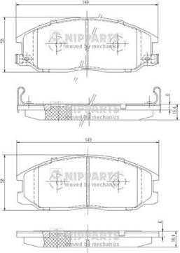 Nipparts J3600526 - Тормозные колодки, дисковые, комплект autosila-amz.com