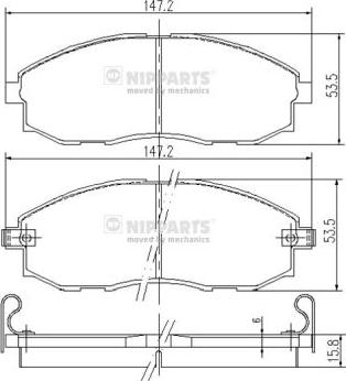 Nipparts J3600521 - Тормозные колодки, дисковые, комплект autosila-amz.com