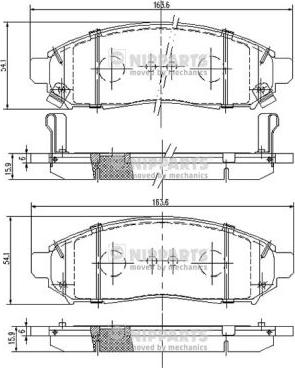 Nipparts J3601095 - Тормозные колодки, дисковые, комплект autosila-amz.com