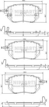 Nipparts J3601092 - Тормозные колодки, дисковые, комплект autosila-amz.com